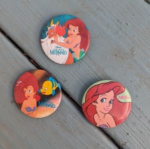 3 vintage Little Mermaid pins